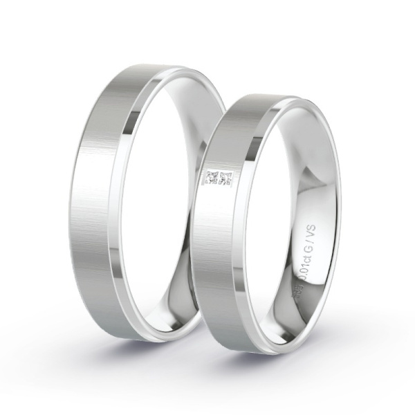 Trouwringen Witgoud 14 Karaat - 0.02 ct - Artikel ST012 ST012-WG-585-default