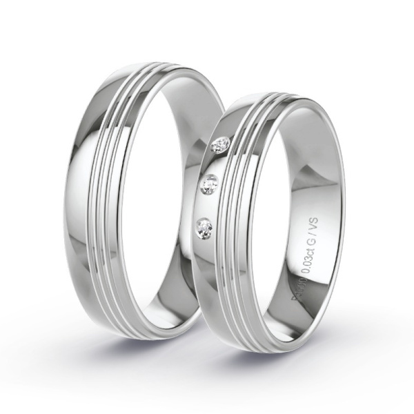 Trouwringen Palladium 500 - 0.03 ct - Artikel ST101 ST101-PD-500-default