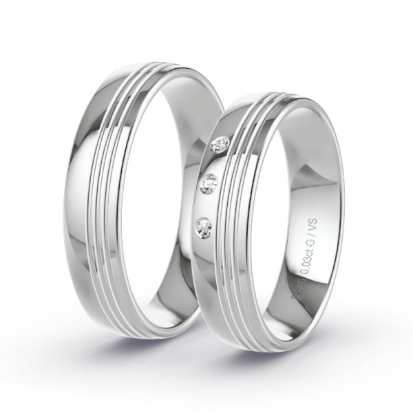 Trouwringen Platina 600 - 0.03 ct - Artikel ST101 ST101-PT-600-default