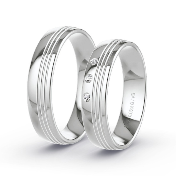 Trouwringen Platina 950 - 0.03 ct - Artikel ST101 ST101-PT-950-default