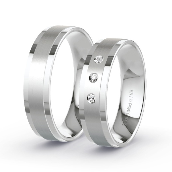 Trouwringen Platina 600 - 0.045 ct - Artikel ST102 ST102-PT-600-default