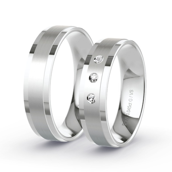 Trouwringen Platina 950 - 0.045 ct - Artikel ST102 ST102-PT-950-default