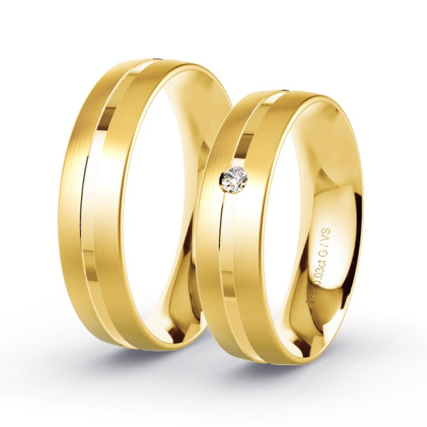 Trouwringen Geelgoud 22 Karaat - 0.03 ct - Artikel ST103 ST103-GG-916-default