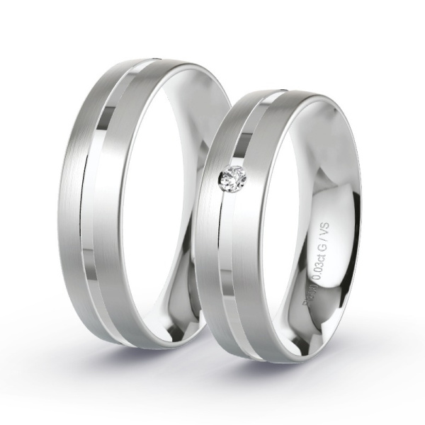 Trouwringen Platina 600 - 0.03 ct - Artikel ST103 ST103-PT-600-default