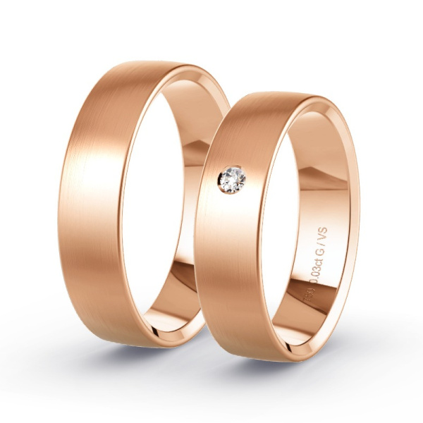 Trouwringen Roodgoud 18 Karaat - 0.03 ct - Artikel ST104 ST104-RG-750-default
