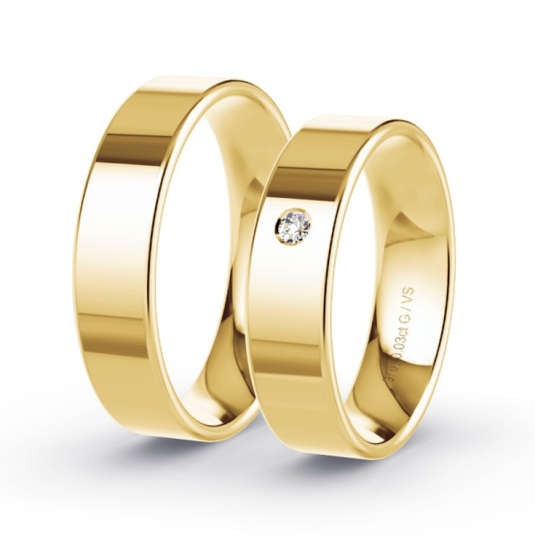 Trouwringen Geelgoud 9 Karaat - 0.03 ct - Artikel ST105 ST105-GG-375-default
