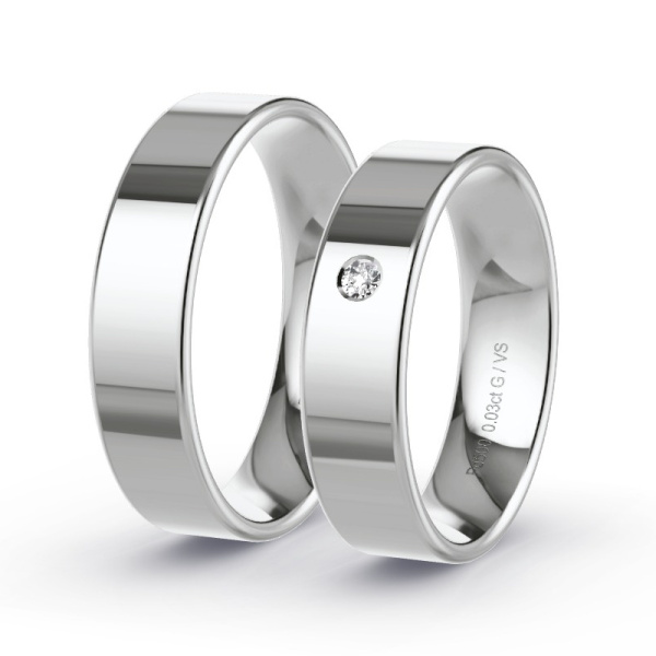 Trouwringen Palladium 500 - 0.03 ct - Artikel ST105 ST105-PD-500-default