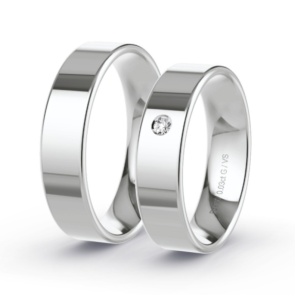 Trouwringen Palladium 950 - 0.03 ct - Artikel ST105 ST105-PD-950-default