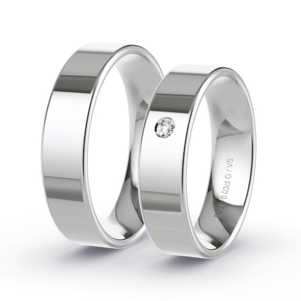Trouwringen Platina 600 - 0.03 ct - Artikel ST105 ST105-PT-600-default