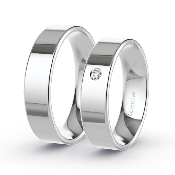 Trouwringen Platina 950 - 0.03 ct - Artikel ST105 ST105-PT-950-default