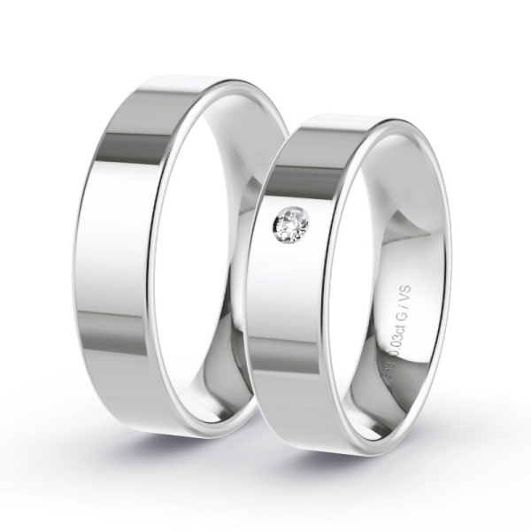 Trouwringen Witgoud 8 Karaat - 0.03 ct - Artikel ST105 ST105-WG-333-default
