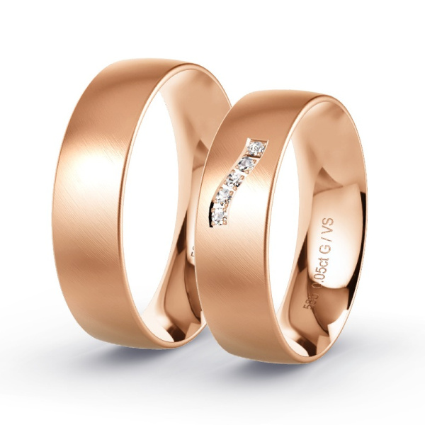 Trouwringen Roodgoud 14 Karaat - 0.05 ct - Artikel ST106 ST106-RG-585-default