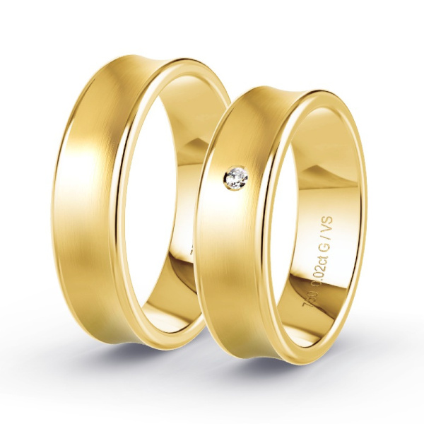 Trouwringen Geelgoud 18 Karaat - 0.015 ct - Artikel ST107 ST107-GG-750-default