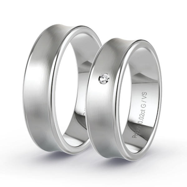 Trouwringen Palladium 500 - 0.015 ct - Artikel ST107 ST107-PD-500-default