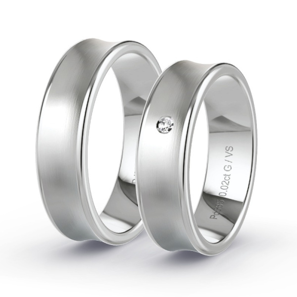 Trouwringen Palladium 585 - 0.015 ct - Artikel ST107 ST107-PD-585-default