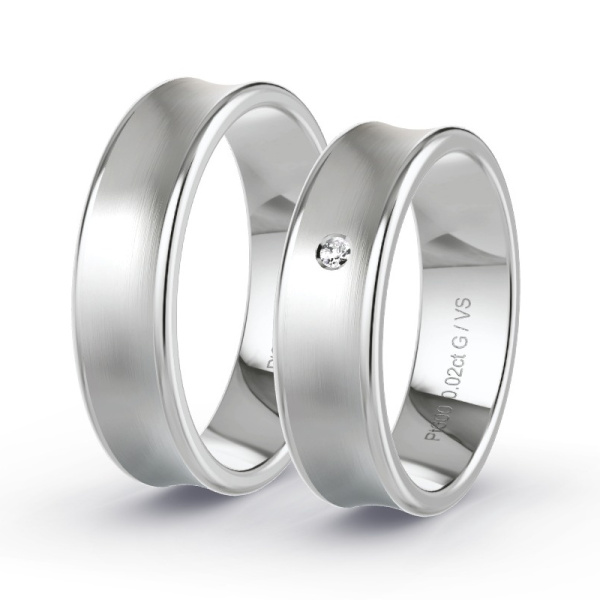 Trouwringen Platina 600 - 0.015 ct - Artikel ST107 ST107-PT-600-default