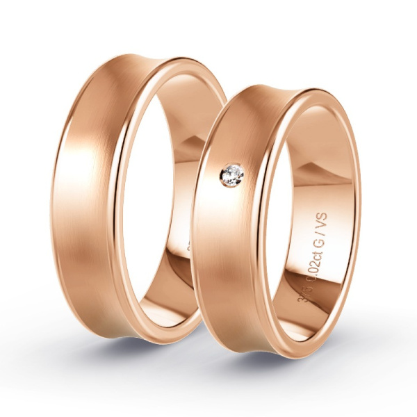 Trouwringen Roodgoud 9 Karaat - 0.015 ct - Artikel ST107 ST107-RG-375-default