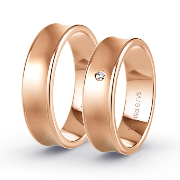 Trouwringen Roodgoud 18 Karaat - 0.015 ct - Artikel ST107 ST107-RG-750-default