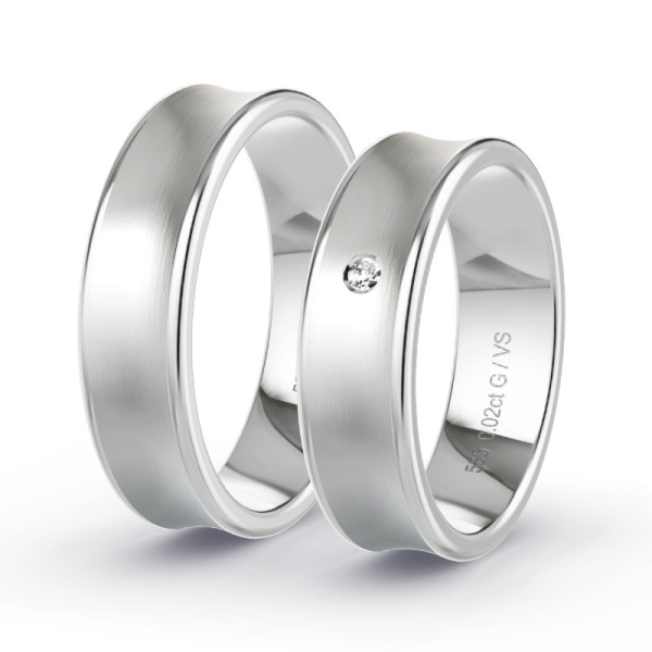 Trouwringen Witgoud 14 Karaat - 0.015 ct - Artikel ST107 ST107-WG-585-default