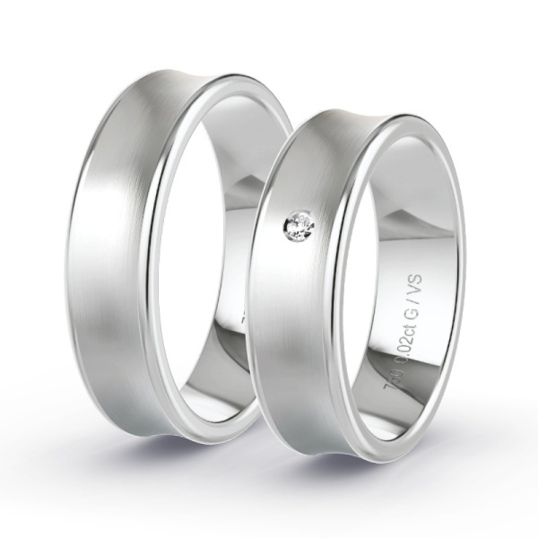Trouwringen Witgoud 18 Karaat - 0.015 ct - Artikel ST107 ST107-WG-750-default