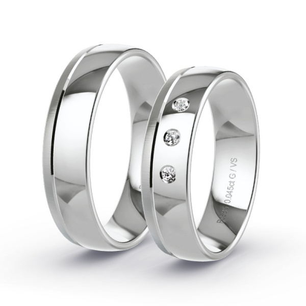 Trouwringen Palladium 585 - 0.045 ct - Artikel ST109 ST109-PD-585-default