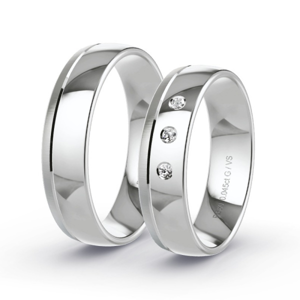 Trouwringen Platina 600 - 0.045 ct - Artikel ST109 ST109-PT-600-default