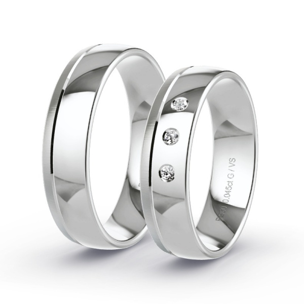 Trouwringen Platina 950 - 0.045 ct - Artikel ST109 ST109-PT-950-default