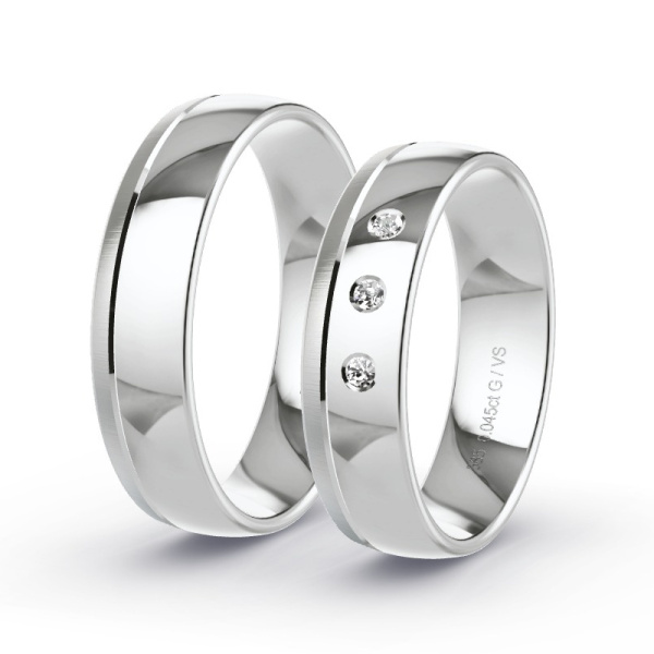 Trouwringen Witgoud 14 Karaat - 0.045 ct - Artikel ST109 ST109-WG-585-default