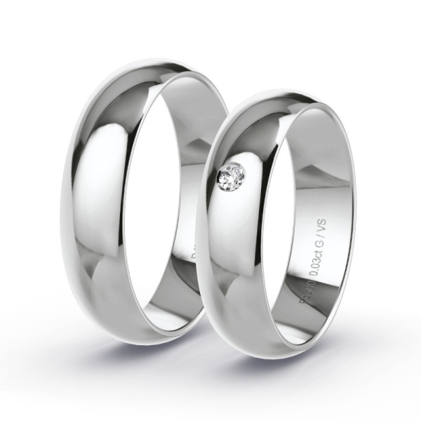 Trouwringen Palladium 500 - 0.03 ct - Artikel ST110 ST110-PD-500-default