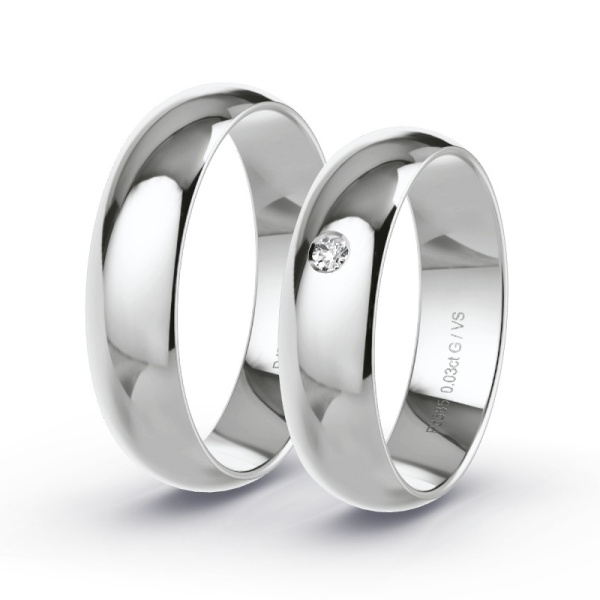 Trouwringen Palladium 585 - 0.03 ct - Artikel ST110 ST110-PD-585-default