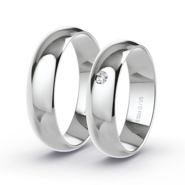 Trouwringen Platina 600 - 0.03 ct - Artikel ST110 ST110-PT-600-default