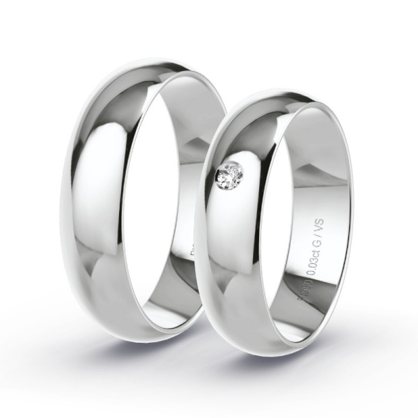 Trouwringen Platina 950 - 0.03 ct - Artikel ST110 ST110-PT-950-default