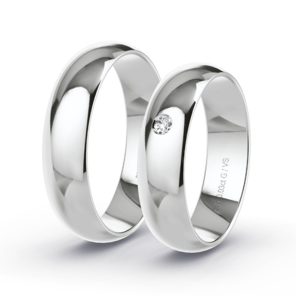 Trouwringen Witgoud 14 Karaat - 0.03 ct - Artikel ST110 ST110-WG-585-default