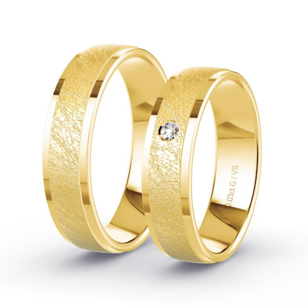 Trouwringen Geelgoud 22 Karaat - 0.03 ct - Artikel ST111 ST111-GG-916-default