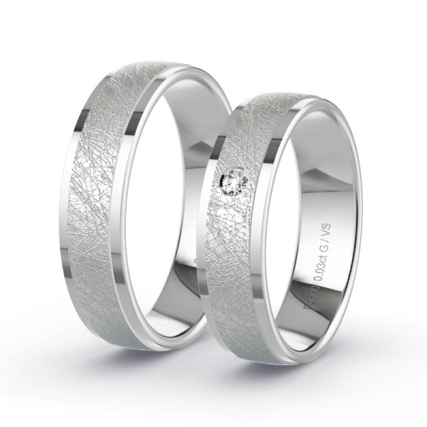 Trouwringen Palladium 500 - 0.03 ct - Artikel ST111 ST111-PD-500-default