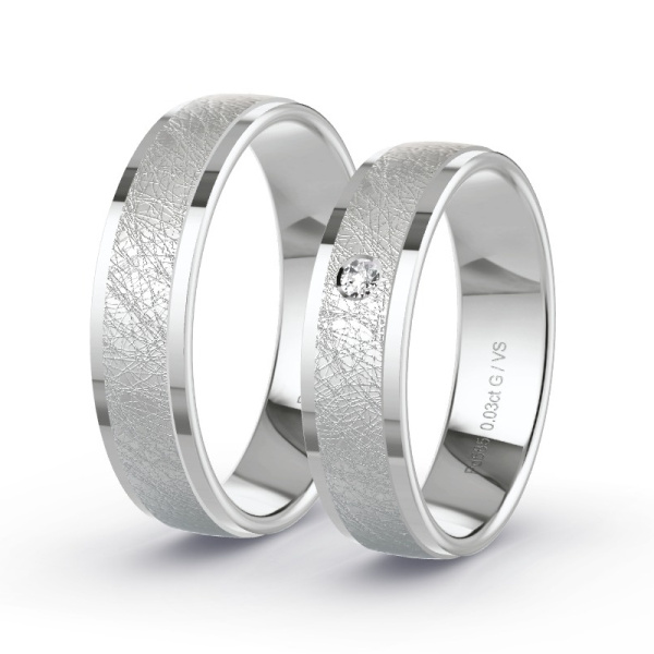 Trouwringen Palladium 585 - 0.03 ct - Artikel ST111 ST111-PD-585-default