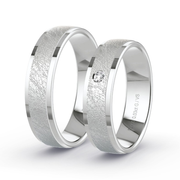 Trouwringen Palladium 950 - 0.03 ct - Artikel ST111 ST111-PD-950-default