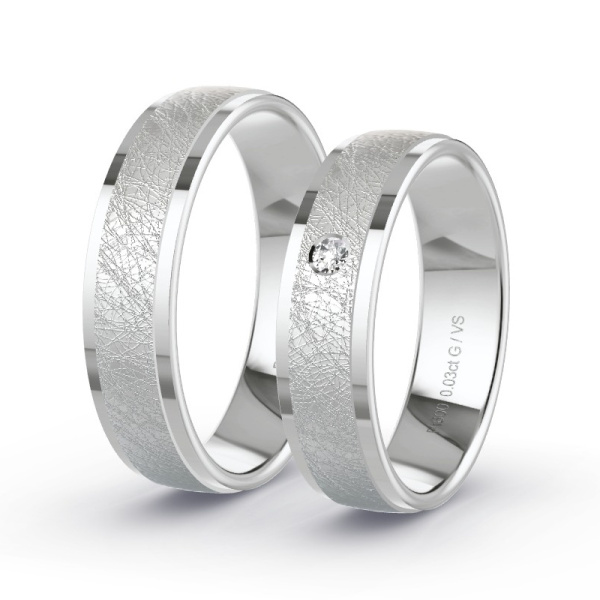 Trouwringen Platina 600 - 0.03 ct - Artikel ST111 ST111-PT-600-default
