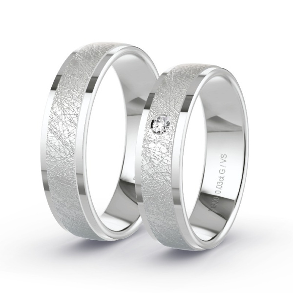 Trouwringen Platina 950 - 0.03 ct - Artikel ST111 ST111-PT-950-default