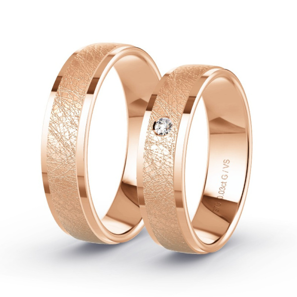 Trouwringen Roodgoud 9 Karaat - 0.03 ct - Artikel ST111 ST111-RG-375-default