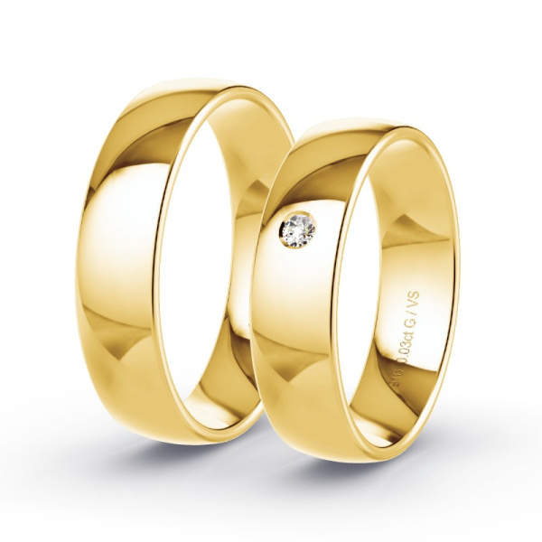 Trouwringen Geelgoud 22 Karaat - 0.03 ct - Artikel ST112 ST112-GG-916-default