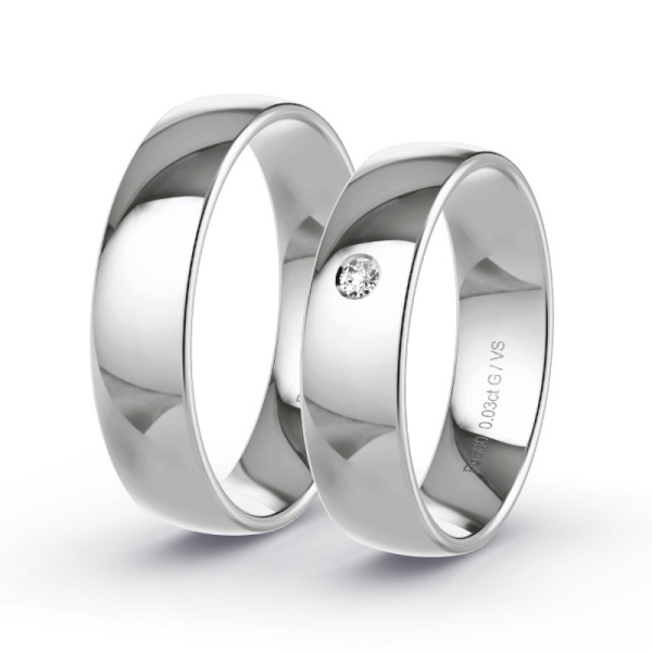 Trouwringen Palladium 500 - 0.03 ct - Artikel ST112 ST112-PD-500-default