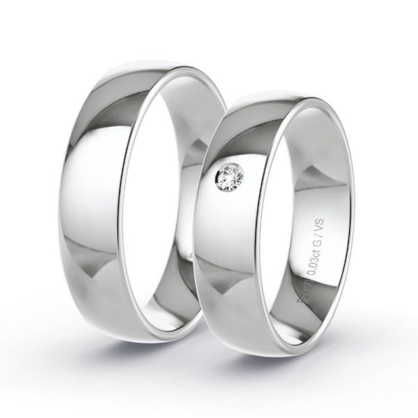 Trouwringen Palladium 950 - 0.03 ct - Artikel ST112 ST112-PD-950-default
