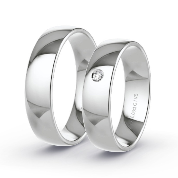 Trouwringen Platina 600 - 0.03 ct - Artikel ST112 ST112-PT-600-default