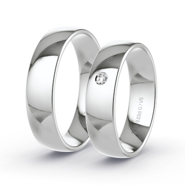 Trouwringen Platina 950 - 0.03 ct - Artikel ST112 ST112-PT-950-default