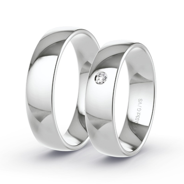 Trouwringen Witgoud 9 Karaat - 0.03 ct - Artikel ST112 ST112-WG-375-default