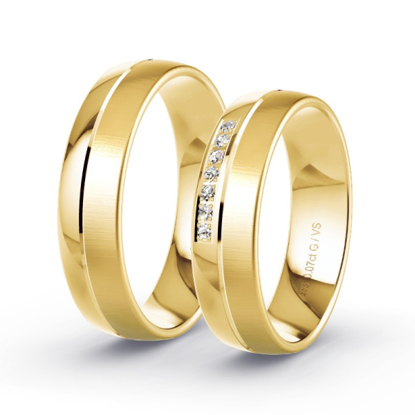 Trouwringen Geelgoud 8 Karaat - 0.07 ct - Artikel ST202 ST202-GG-333-default
