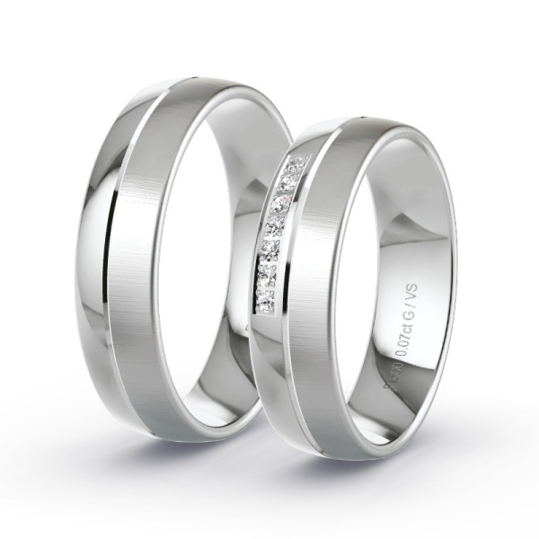 Trouwringen Platina 600 - 0.07 ct - Artikel ST202 ST202-PT-600-default