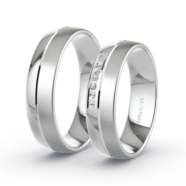 Trouwringen Platina 950 - 0.07 ct - Artikel ST202 ST202-PT-950-default