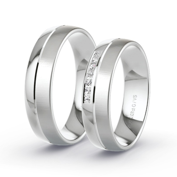 Trouwringen Witgoud 18 Karaat - 0.07 ct - Artikel ST202 ST202-WG-750-default